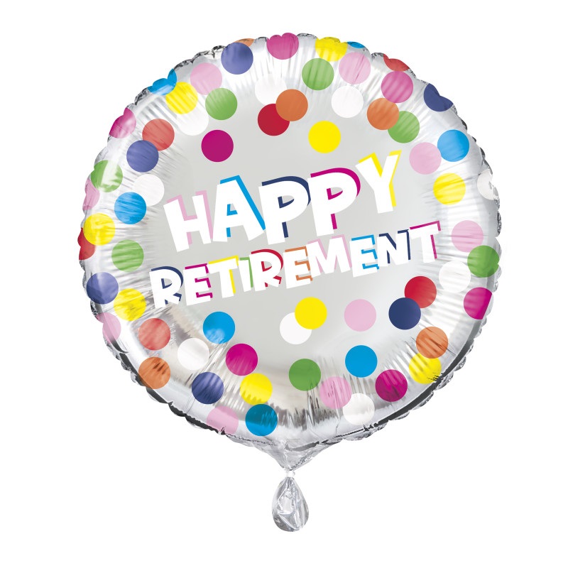 17” Happy Retirement polka dots mylar