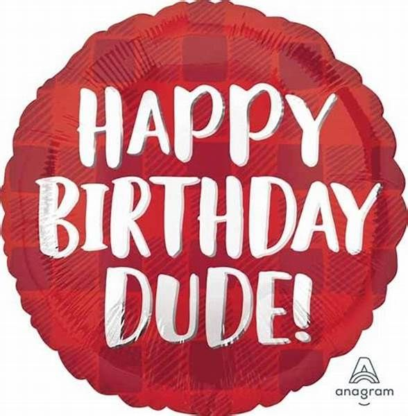 Happy Birthday Dude! Red Plaid