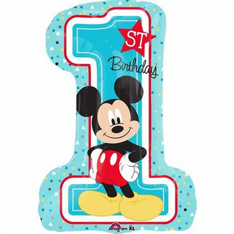 #1 shape 1st birthday Mickey  Mouse balloon