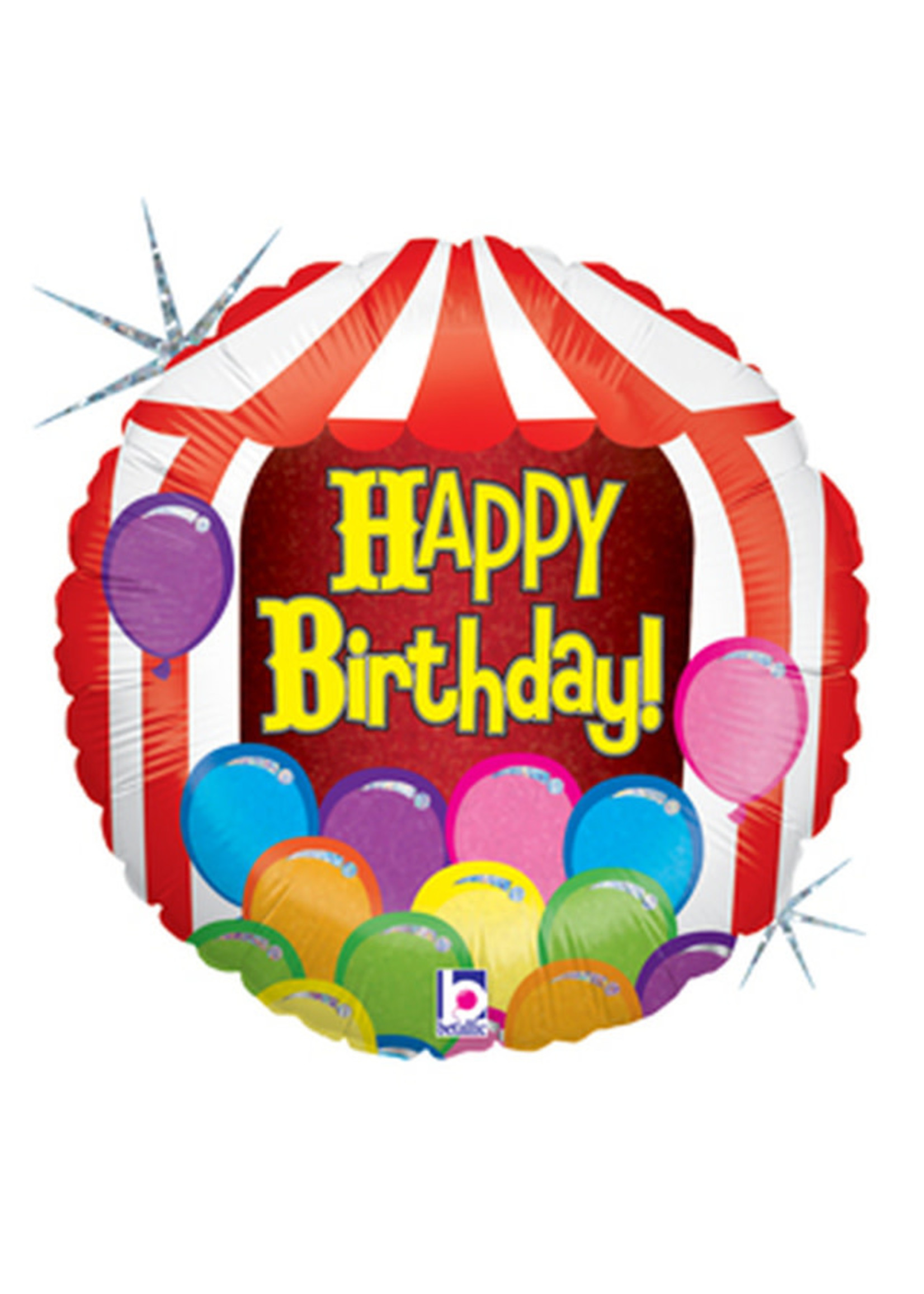 Circus Tent Birthday Holographic Balloon