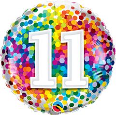 #11 Rainbow Confetti Mylar balloon