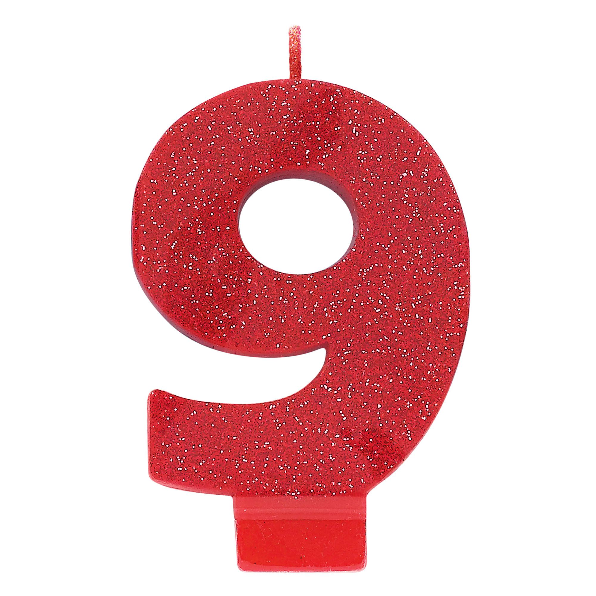 #9 Glitter Candle – Red