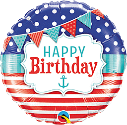 18″ Birthday Nautical/Pennants Mylar