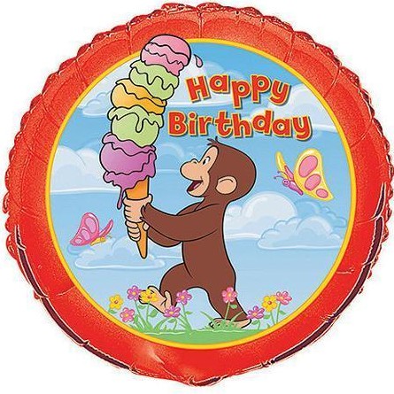 ” Happy Birthday” Curious George Mylar