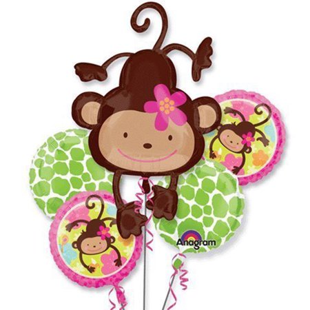 Monkey Love 5 Piece Mylar Balloon Bouquet