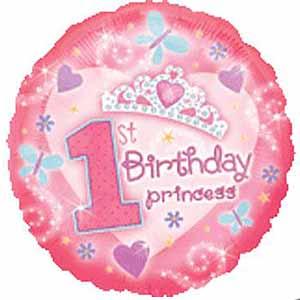 ” 1st birthday princess” Mylar balloon