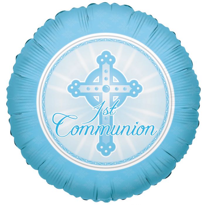 ” 1st Communion” Blue Cross Mylar