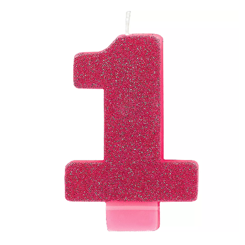 #1 Pink glitter candle