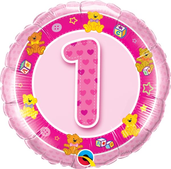 #1 Pink Mylar balloon