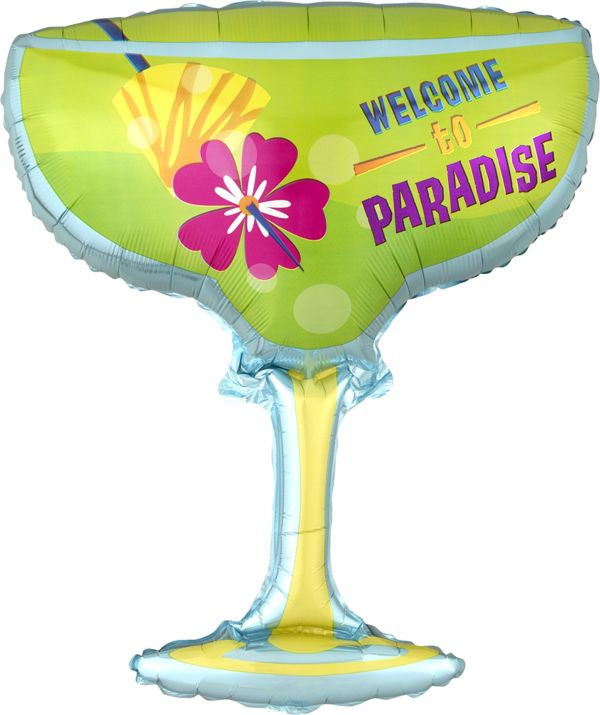 28″ Welcome to Paradise Drink shape balloon