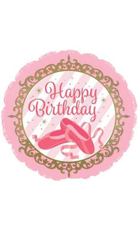 18”Twinkle Toes Ballerina Ballet Happy Birthday Foil Balloon,
