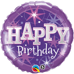 18″ Birthday Purple Sparkles