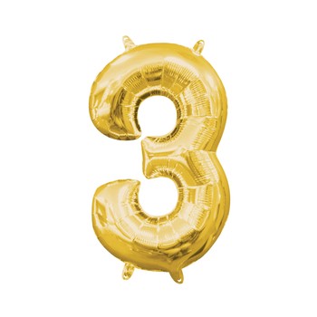 #3 Gold 16” air filled balloon
