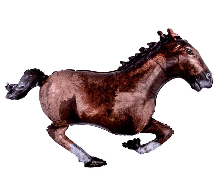 40″ GALLOPING BROWN HORSE SHAPE BALLOON