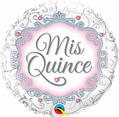 “Mis Quince” baby  Pink Mylar balloon