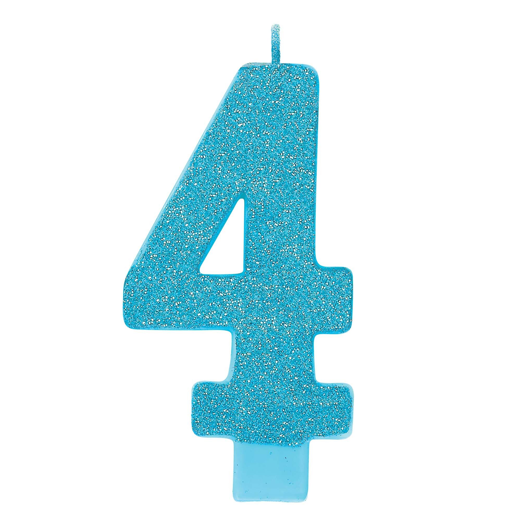 #4 Blue glitter candle