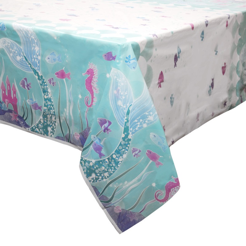 Mermaid Rectangular Plastic Table Cover 54″ x 8