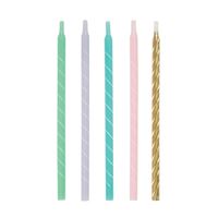 Pastel Spiral Birthday Candles 5″ – Assorted