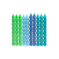 Blue & Green Spiral Birthday Candles 10ct