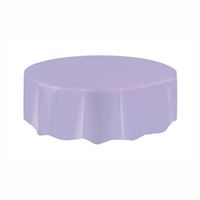 Lavender  Solid Round Plastic Table Cover  84”