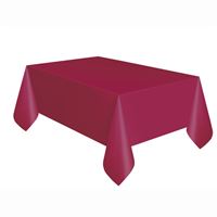 Burgundy Solid Rectangular Plastic Table Cover  54″ x 108″
