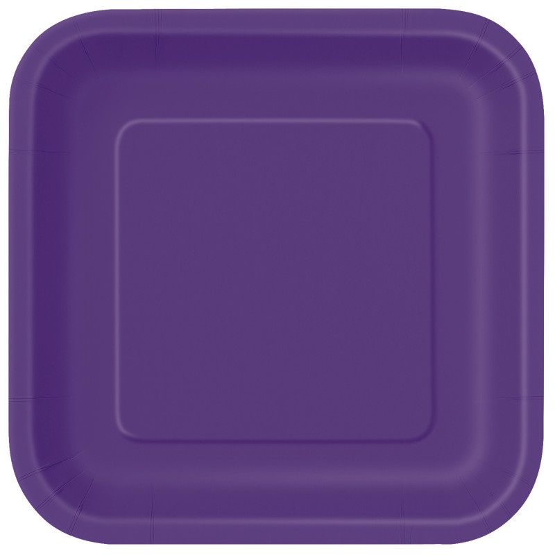 Deep Purple Solid Square 7″ Dessert Plates 16ct
