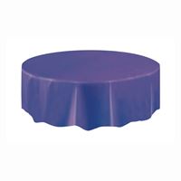 Deep purple  Solid Round Plastic Table Cover  84