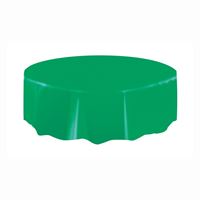Emerald green Solid Round Plastic Table Cover  84