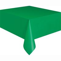 Emerald Green Solid Rectangular Plastic Table Cover 54″ x 108″