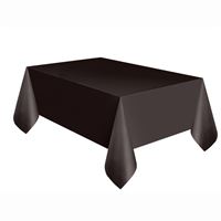 Black Solid Rectangular Plastic Table Cover