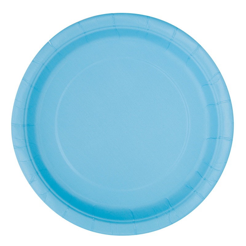 Powder Blue Solid Round 7″ Dessert Plates 20ct