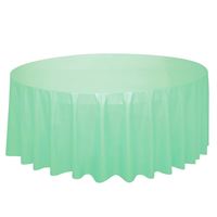 Mint Green Solid Round Table Cover 84″