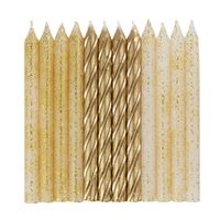 Glitter and Gold Spiral Birthday Candles – 24ct