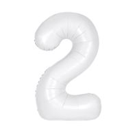 #2 white  matte number  balloon 34 inch