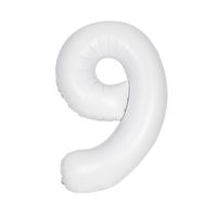 #9 white  matte number  balloon 34 inch