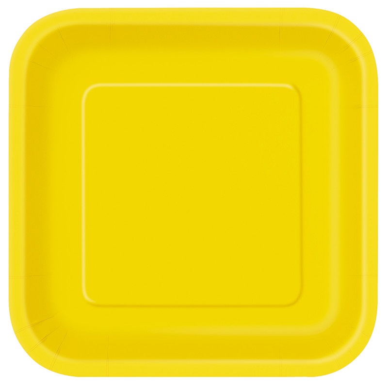 Sunflower Yellow Solid Square 7″ Dessert Plates 16ct