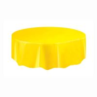 Sunflower Yellow  Round Plastic Table Cover 84″
