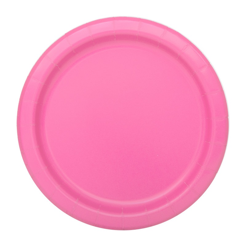 Hot Pink Solid Round 7″ Dessert Plates 20ct