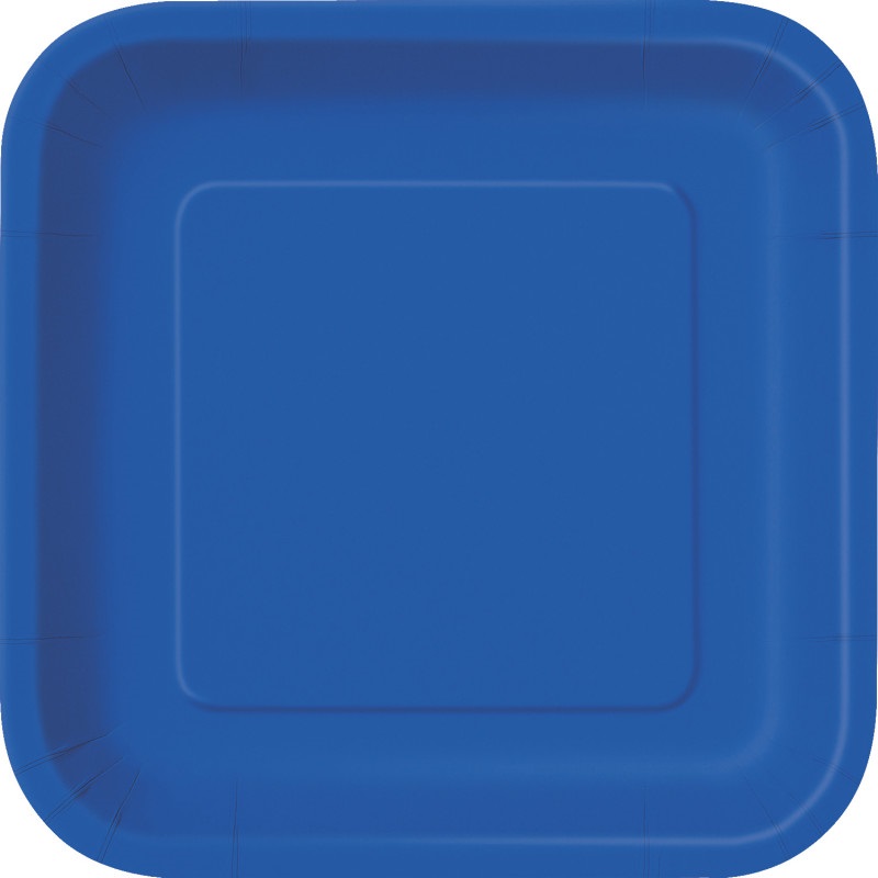 Royal Blue Solid Square 7″ Dessert Plates 16ct