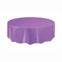 Pretty Purple Solid Round  Table Cover 84″