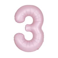 # 3 Pink matte number balloon 34 inch