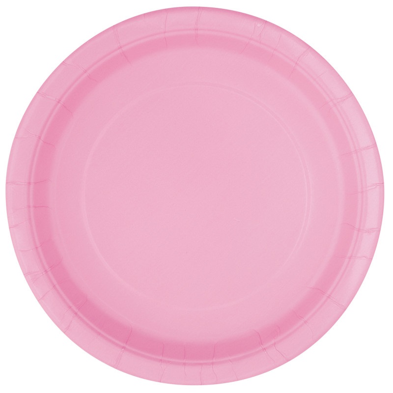 Lovely Pink Solid Round 7″ Dessert Plates 20ct