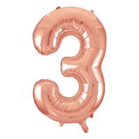 #3  Rose gold number balloon  34 inch