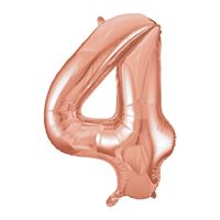 #4 Rose gold number balloon  34 inch