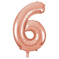 #6 Rose gold number balloon  34 inch