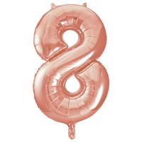#8 Rose gold number balloon  34 inch