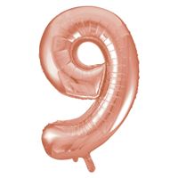 #9 Rose gold number balloon  34 inch