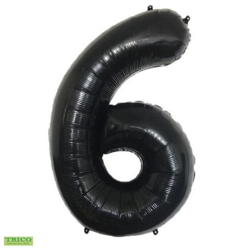 #6 Black  balloon shape