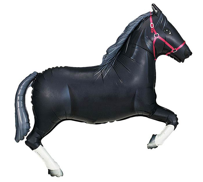 43″ BLACK HORSE SHAPE BALLOON