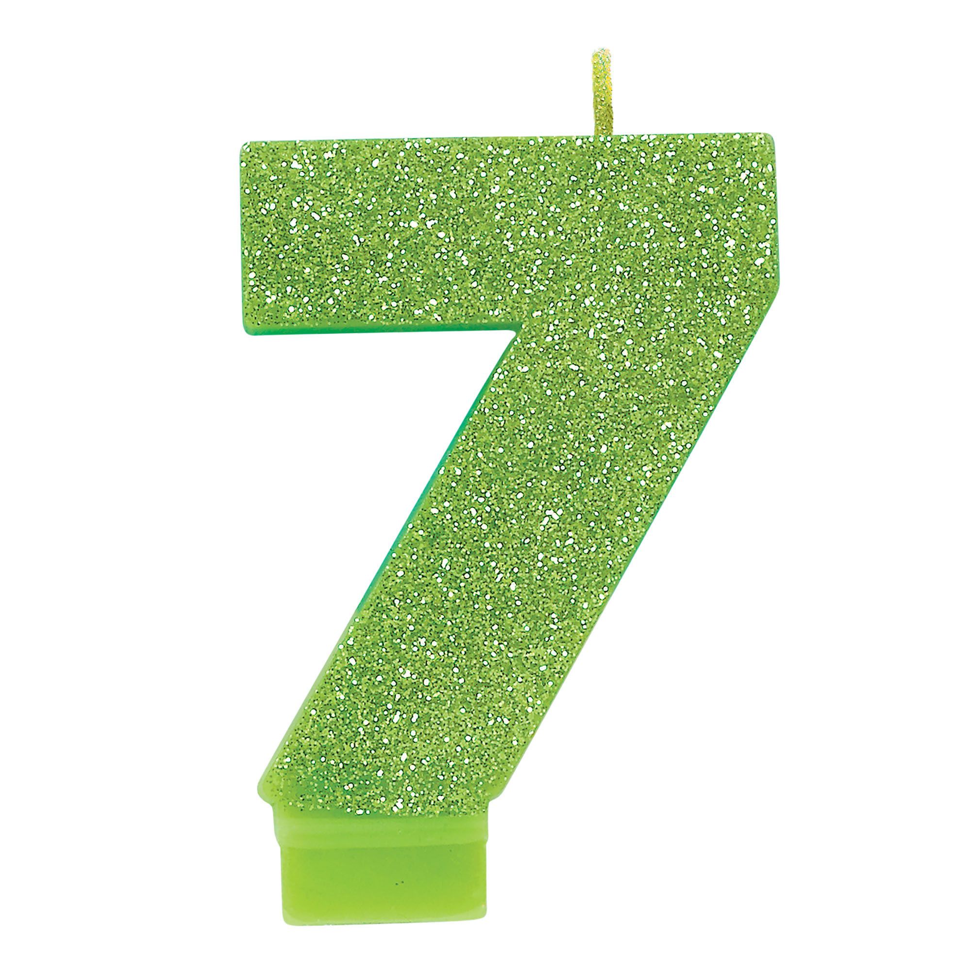 #7 Green glitter candle
